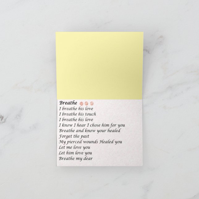 Greeting Card ' Breathe' Tack Kort (Inuti)