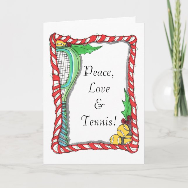 Greeting Card - Candy cane Tennis Helgkort (Framsida)