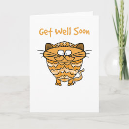 Greeting Card -Cat - Get Well Soon Kort