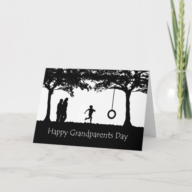 Greeting Card, Child and Swing, Grandföräldrar Day Kort (Framsida)