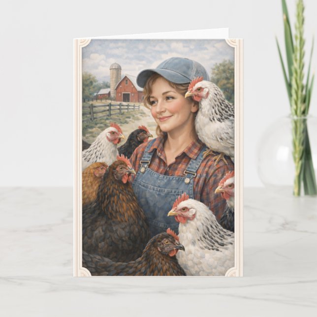 Greeting Card Country Chicks  Kort (Framsida)