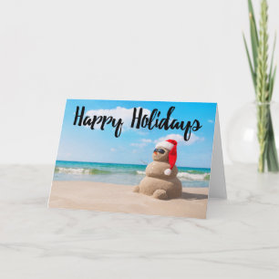 Greeting Card för Beach Snögubbe Sand Glad helg