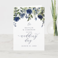 Greeting Card för Bröllopsdag av marinblått vildbl