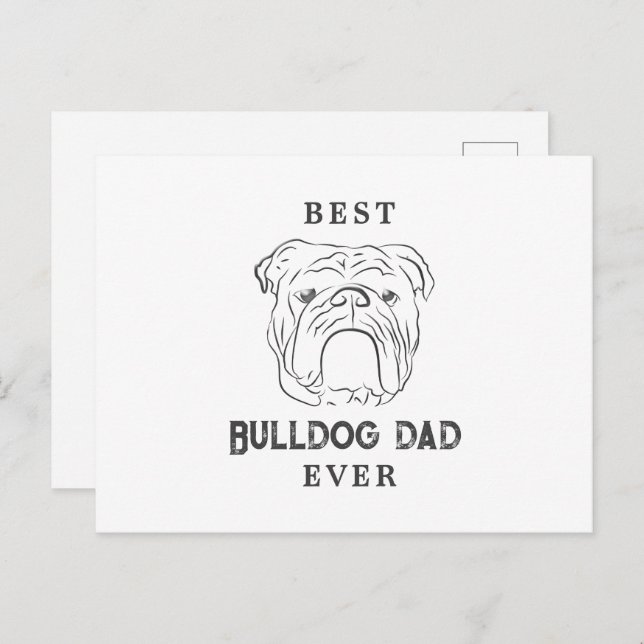 Greeting Card för engelska Bulldog Pappa Fars dag Vykort (Fram/baksida)