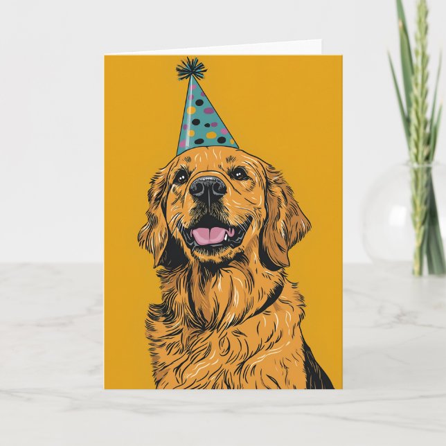 Greeting Card för Födelsedagsfest av gyllene återt Kort (Framsida)