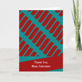 Greeting Card för lärardagen, turkos Tack Kort
