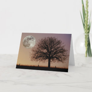 Greeting Card för måne och Träd Kort