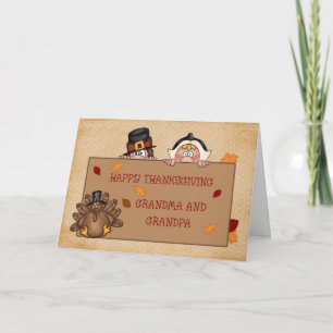 Greeting Card för morföräldrar i happy thanksgivin Helgkort