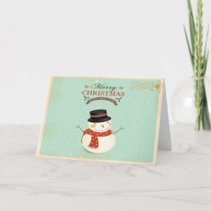Greeting Card för Retro-jul-Snögubbe Helgkort