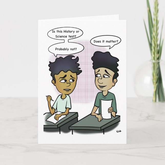 Greeting Card för Tecknad av skoltest Kort (Framsida)