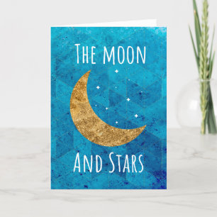 Greeting Card för Tillfällen Måne & Stars Kort