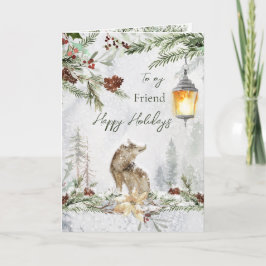 Greeting Card för Varg av friend Winter Woodland S Kort