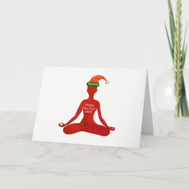 Greeting Card Gott nytt år Yoga Babe Helgkort (Framsida)