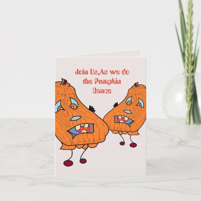 Greeting Card Halloween: Dancing Pumpkin's Kort (Framsida)