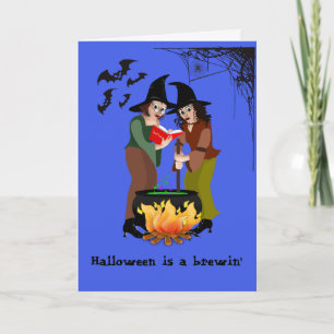 Greeting Card-Halloween, något Brewin' Kort