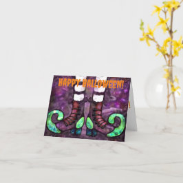 Greeting Card Happy halloween Witch Boots Kort