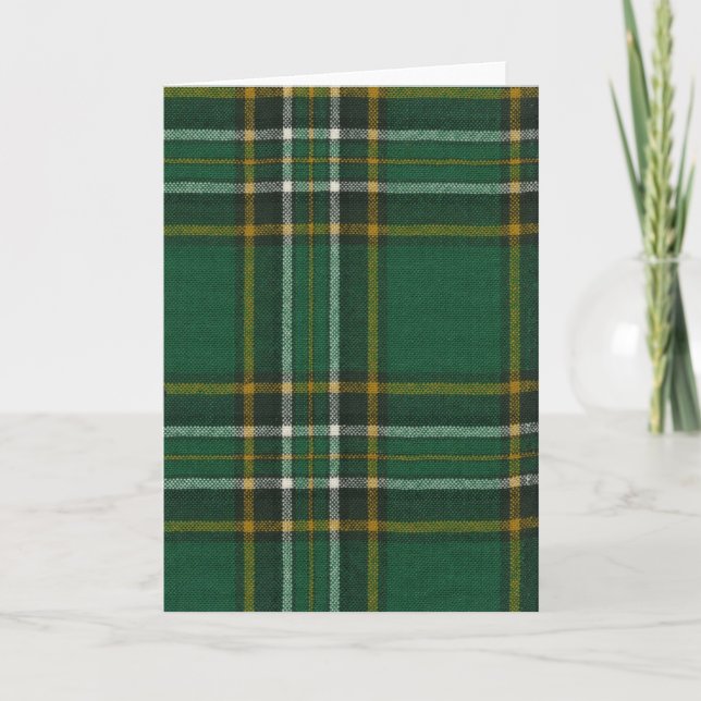 Greeting Card Irish National Tartan Print Kort (Framsida)