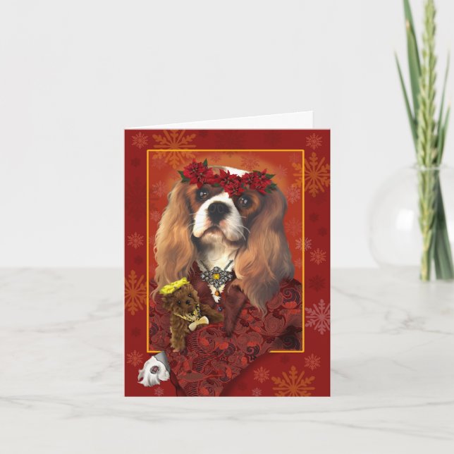 Greeting Card, julkort, Cavalier Spano Ho Helgkort (Framsida)