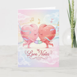 Greeting Card - Kissing Hearts "Love Notes" Kort