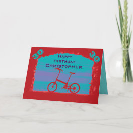 Greeting Card lycklig 30års födelsedag, Red Bicycl Kort