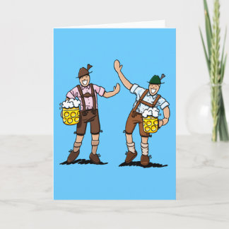 Greeting Card Lycklig Lederhosen Manar Beer Stein Kort
