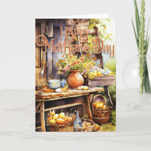 Greeting Card lycklig Mors dag - Land Bench Helgkort
