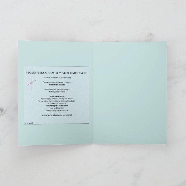 Greeting card " More than your warm embrace" Kort (Inuti)