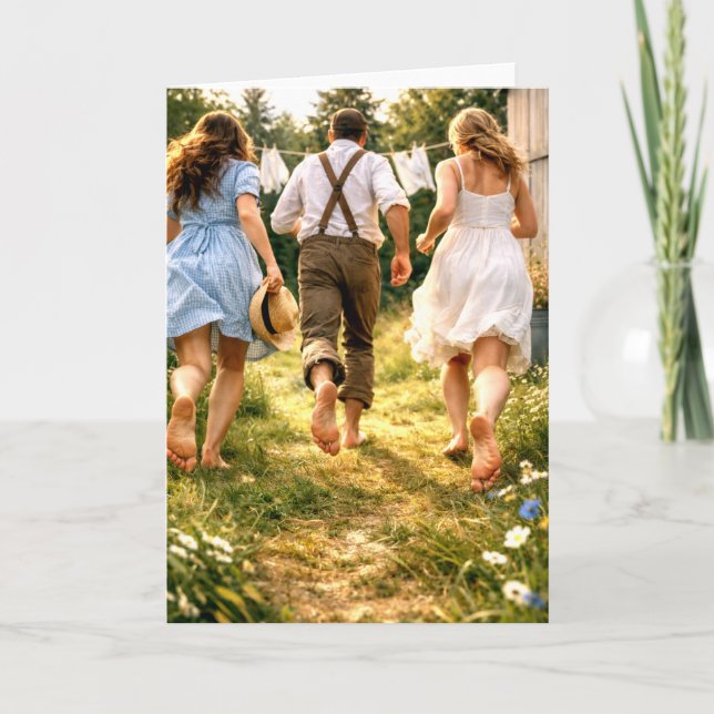 Greeting Card Nostalgic Backyard Memories Kort (Framsida)