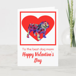 Greeting Card på engelska Bulldog Red Valentine Da Tack Kort