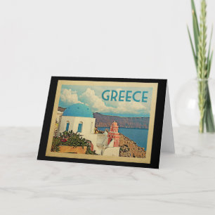 Greeting Card Santorini Vintage resor Kort