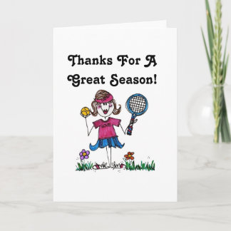 Greeting Card-Stick Tennis Girl Helgkort