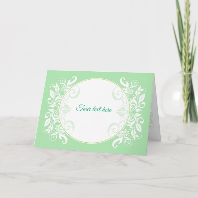 Greeting card, wedding invitation, floral ornament inbjudan (Framsida)