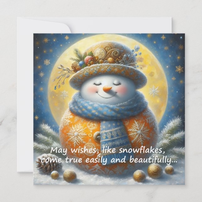 Greeting card with a cute snowman (Framsida)