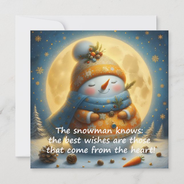 Greeting card with a cute snowman (Framsida)