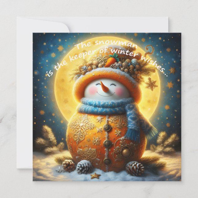 Greeting card with a cute snowman (Framsida)