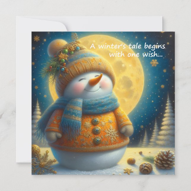 Greeting card with a cute snowman (Framsida)