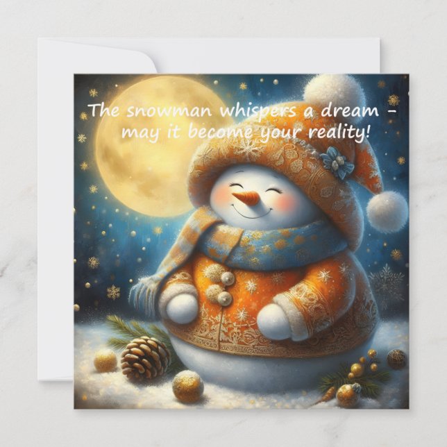 Greeting card with a cute snowman (Framsida)