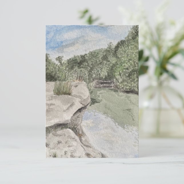 Greeting card with nature scene tack kort (Stående Fram)
