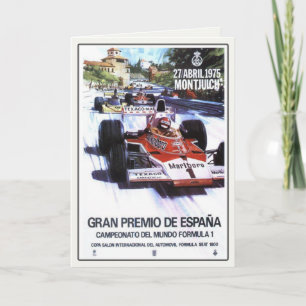 Greeting Card with Spain Grand Prix Poster Kort