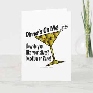 GREETING CARDS Dinner! Oliv? Mellan eller Sällsynt Kort