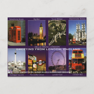 GREETING FROM LONDON, ENGLAND POSTCARD BY MOJISOLA VYKORT