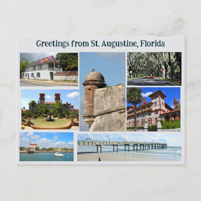 Greeting from St. Augustine  Postcard Vykort (Framsida)