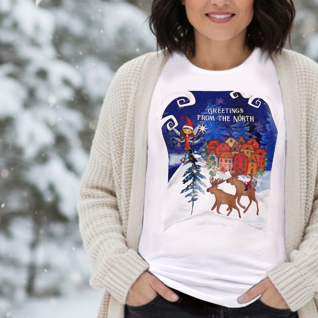 Greeting from the North Moose Village T Shirt (Greeting from the North Moose Village Tri-Blend Shirt )