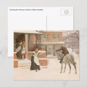 Greeting the Postman by Robert Walker Macbeth Vykort
