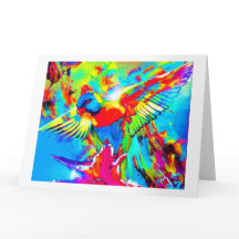 GREETINGKORT - BEAUTIFUL PAINTED IMAGE OF ROSELLA