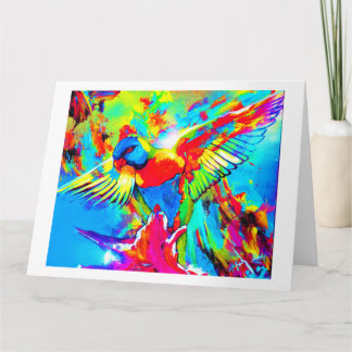 GREETINGKORT - BEAUTIFUL PAINTED IMAGE OF ROSELLA KORT