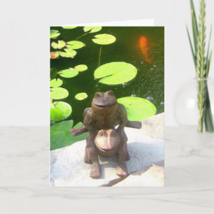 GREETINGKORT: Grodor i en damm Kort