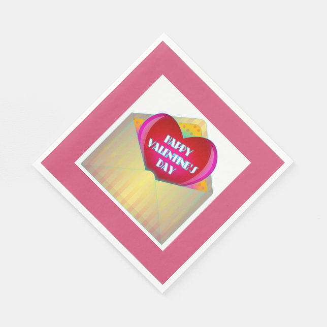 GREETINGKORT "HAPPY VALENTINE'S DAY" PAPPERSSERVETT (Hörn)