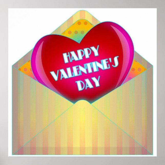 GREETINGKORT "HAPPY VALENTINE'S DAY" POSTER (Framsidan)
