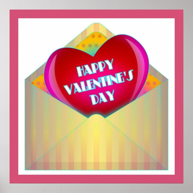 GREETINGKORT "HAPPY VALENTINE'S DAY" POSTER (Framsidan)